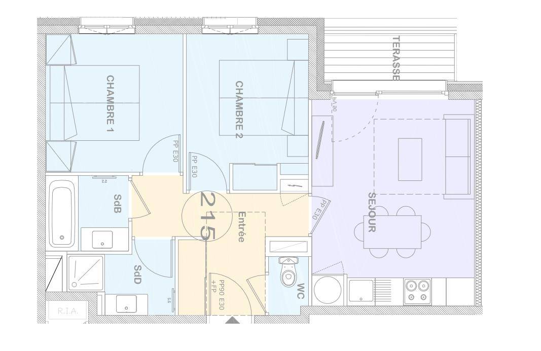Appartement Beaufort 3 pièce(s) 45.89 m2