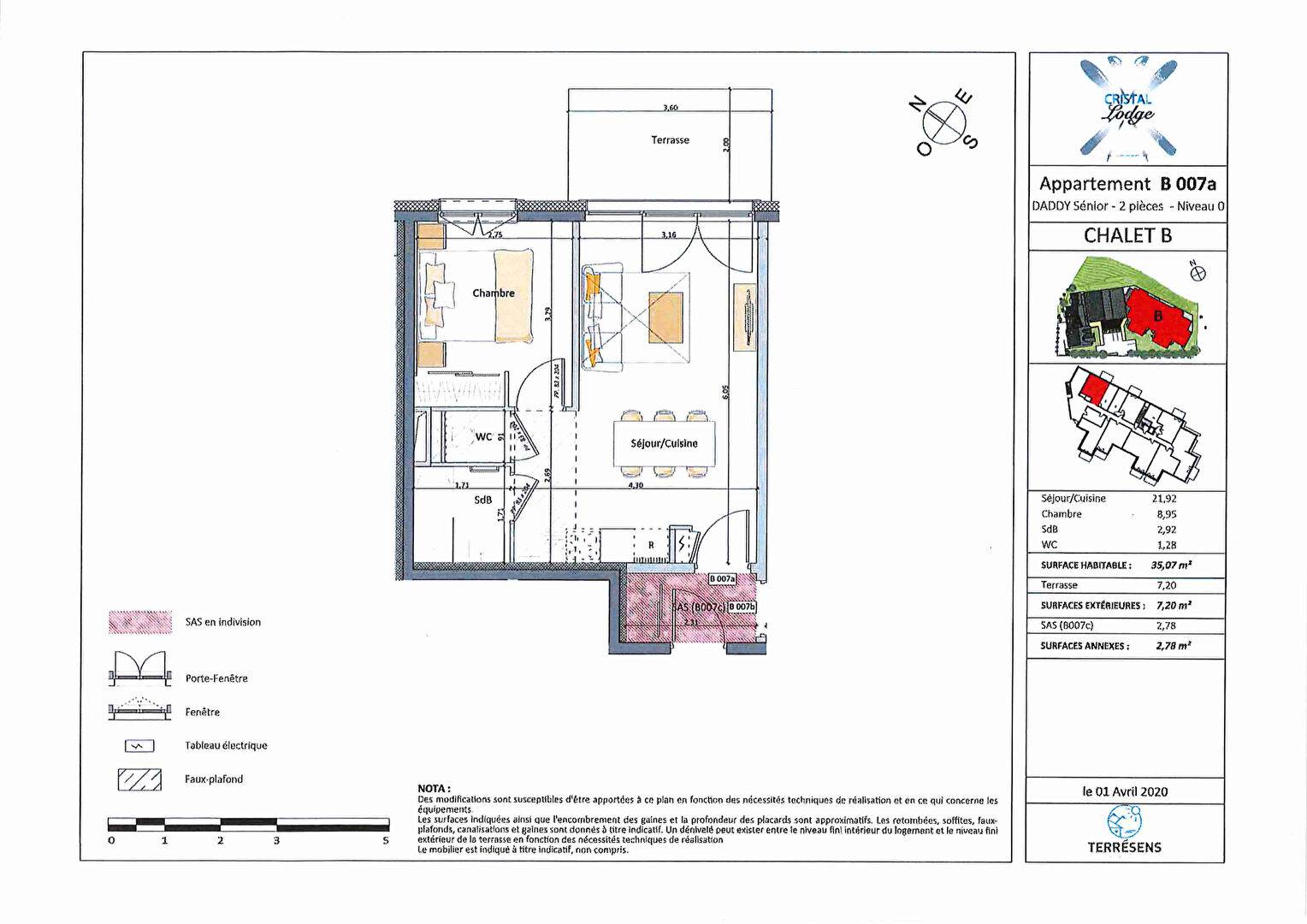 2 PIECES DE 35.07 M²