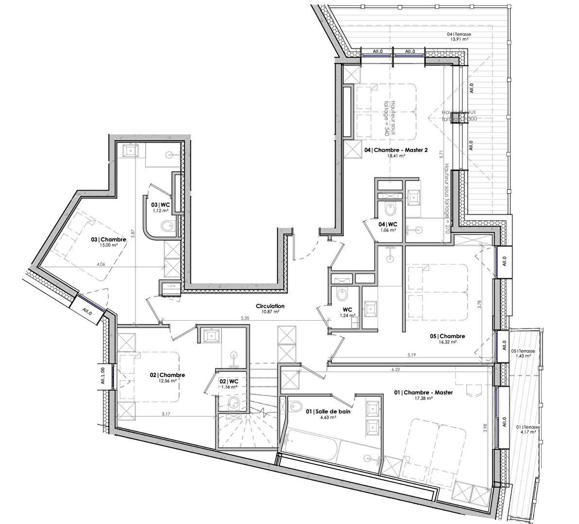 Duplex 6 pièces, neuf