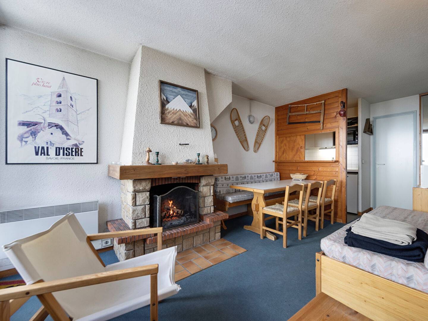 Appartement 3 pièces, dernier étage avec cheminée