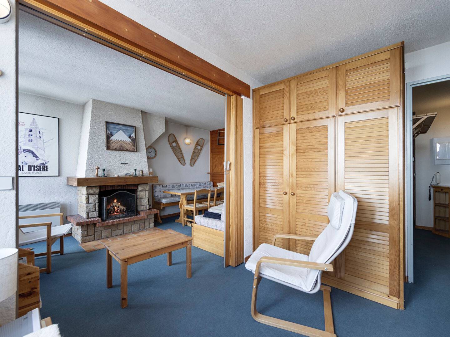 Appartement 3 pièces, dernier étage avec cheminée