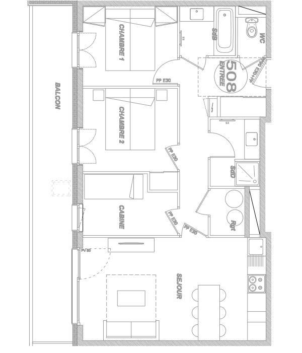 Appartement Areches 3 pièce(s) 60.07 m2