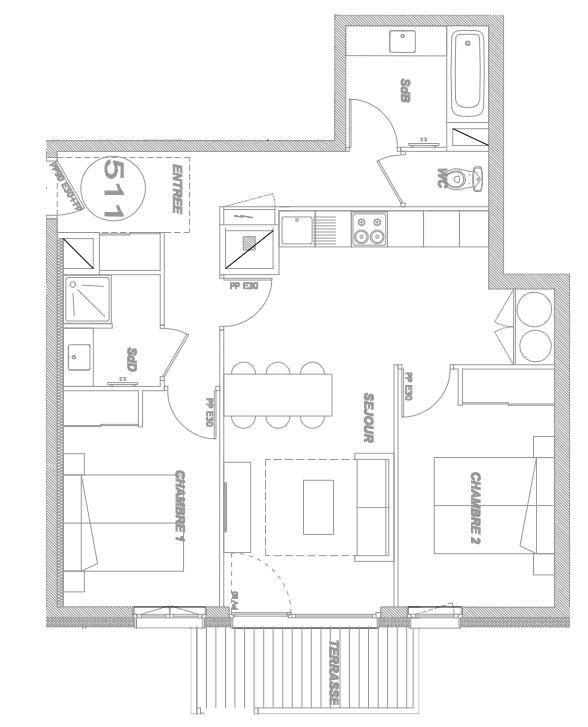 Appartement Areches 60.81 m2