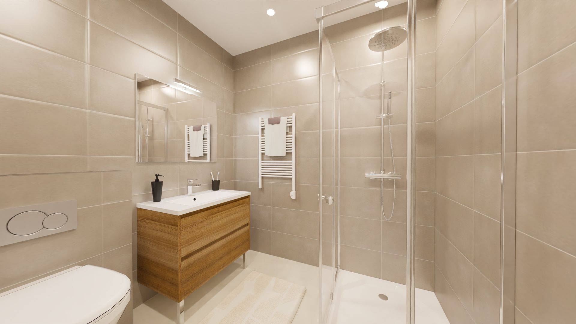 APPARTEMENT 3 PIECES CABINE - 63.53m² - 2 CHAMBRES - 1 CABINE - GRAND BALCON - Réf G3C-A36